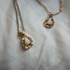 Ronte of Beverly Hills Vintage Gold Opal Necklaces